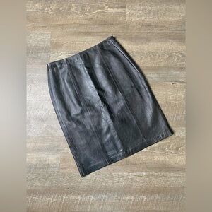 Jaclyn Smith Genuine Leather Knee-Length Skirt